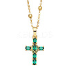Fashionable Hip Hop Cross Pendant Necklace for Women with Micro Inlaid Gemstones and Zircon Crystals (NKB072) ST0160265-1