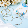 6Pcs 2 Colors Brass Cuff Bangle Making KK-BBC0022-73-4
