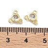 Brass Micro Pave Cubic Zirconia Flat Round Chandelier Component Links KK-B170-05G-03-3