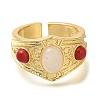 Rack Plating Brass Open Cuff Rings for Women RJEW-M022-10G-2