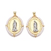 Brass with ABS Imitation Pearl Pendants KK-T070-16G-03-1