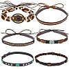 6Pcs 6 Styles Imitation Leather Southwestern Cowboy Hat Belt AJEW-CP0007-23-1