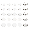 Unicraftale 50Pcs 5 Style 316 Surgical Stainless Steel Brooch Base Settings STAS-UN0053-58-1