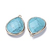 Faceted Synthetic Turquoise Pendants G-M356-C02-LG-2