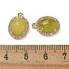 Natural Korean Jade Faceted Oval Pendants G-I375-02G-02-3