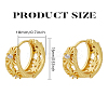 1 Pair Brass Micro Pave Clear Cubic Zirconia Hoop Earrings EJEW-LP0004-68G-2