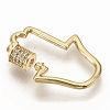 Brass Micro Pave Clear Cubic Zirconia Screw Carabiner Lock Charms ZIRC-S066-004-2