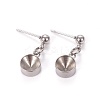 Non-Tarnish 201 Stainless Steel Stud Earring Settings X-STAS-L226-018E-P-1