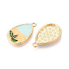 Rack Plating Alloy Enamel Pendants ENAM-N066-01KCG-2