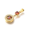 Ion Plating(IP) 304 Stainless Steel Micro Pave Cubic Zirconia Pendants STAS-H228-03G-03-2