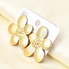 304 Stainless Steel Flower Stud Earrings EJEW-P312-03B-G-3