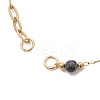 Handmade Faceted Round Gemstone Beads 316 Stainless Steel & 304 Stainless Steel Paperclip Chain Bracelet Making AJEW-JB01587-3