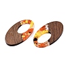 Transparent Resin and Walnut Wood Pendants RESI-T057-02M-3
