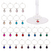24Pcs 12 Colors Brass Wine Glass Charms AJEW-GO00016-1