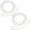 2Pcs 2 Colors Alloy Ring Link Chain Waist Belts AJEW-CN0002-80B-1