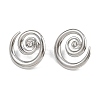 304 Stainless Steel Rhinestone Vortex Spiral Stud Earrings EJEW-K314-01P-2