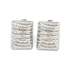 Non-Tarnish Rectangle 304 Stainless Steel Ear Studs EJEW-L290-023P-1