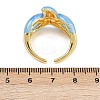 Brass Enamel Adjustable Cuff Rings for Women RJEW-G357-01K-5