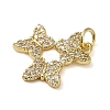 Brass Micro Pave Clear Cubic Zirconia Pendants KK-U005-01O-G-2