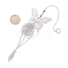 Butterfly 201 Stainless Steel Connector Charms and Glass Suncatchers HJEW-JM04736-02-3