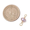 Natural Cultured Freshwater Pearl Potato Connector Charms PALLOY-JF04928-2