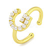 Rack Plating Brass Open Cuff Rings for Women RJEW-F162-01G-G-1