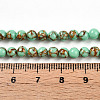Synthetic Gold Line Turquoise Beads Strands G-A255-A03-04B-5