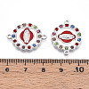 Alloy Rhinestone Enamel Connector Charms PALLOY-T092-02-3