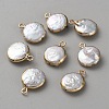 Natural Keshi Pearl Brass Pendants LS-FIND-WH0161-162B-1