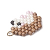 2Pcs 2 Styles Beaded Apple & Hedgehog Charms PALLOY-MZ01094-5