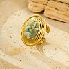 Natural Green Aventurine Chip Finger Rings for Women RJEW-R012-06G-03-1