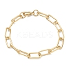304 Stainless Steel Paperclip Chains Bracelets BJEW-I293-09G-1