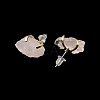 Raw Rough Natural Rose Quartz Stud Earrings EJEW-R148-01LG-02-3