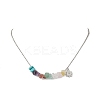 Chakra Gemstone Chip Beaded Pendant 304 Stainless Steel Cable Chain Necklaces NJEW-JN05501-3