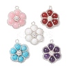Natural Amethyst & Mashan Jade & Carnelian & Synthetic Turquoise Beaded Pendants PALLOY-MZ01188-1