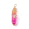 2Pcs 2 Style Two Tone Glass Double Terminated Point Beads Pendants Set PALLOY-JF02538-4
