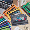 CutHollow 24Pcs 12 Colors Rectangle Oxford Cloth 3-Ring Pen Pencil Zipper Bags ABAG-CL0001-13-4