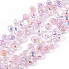 Transparent Electroplate Glass Beads Strands EGLA-F152A-AB03-1