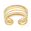 Ion Plating(IP) 304 Stainless Steel Multi Line Cuff Bangles for Women BJEW-L682-009G-2