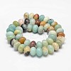 Rondelle Natural Flower Amazonite Beads Strands G-K094-10x6mm-A-2