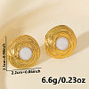 304 Stainless Steel Flat Round Stud Earrings DV1097-2-2