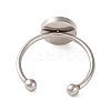 Non-Tarnish 304 Stainless Steel Open Cuff Ring Components STAS-S134-01P-03-3