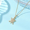Brass Micro Pave Clear Cubic Zirconia Tortoise Pendant 304 Stainless Steel Cable Chain Necklaces for Women NJEW-JN05903-01-1