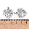Rack Plating Brass Micro Pave Cubic Zirconia Pendants KK-K340-04P-3