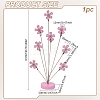 Flower 304 Stainless Steel Pigeon Name Card Holder AJEW-WH0567-64-2