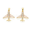 Brass Micro Pave Cubic Zirconia Pendants KK-T073-60A-G-1