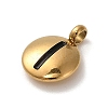 304 Stainless Steel Black Enamel Charms STAS-R009-01G-I-2