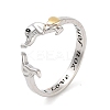Dog Brass Open Cuff Rings for Women LS-RJEW-S416-01G-1