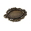 Tibetan Style Alloy Pendant Rhinestone Cabochon Settings TIBEP-5315-AB-FF-2