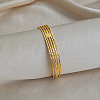 Vintage Hammered 304 Stainless Steel Multi-strand Cuff Bangles for Women AJ6872-3